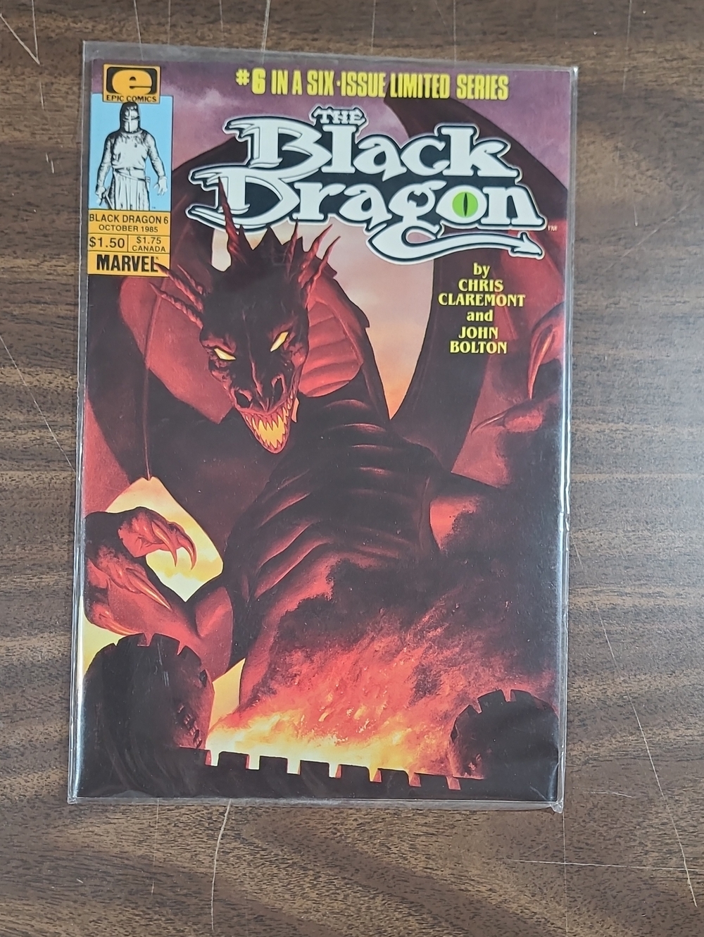 Marvel The Black Dragon Comic Book #6 October 1985 Bagged
